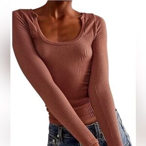 Free People Intimately Clean Slate Layering Top in Withered Rose Size M/L NWT